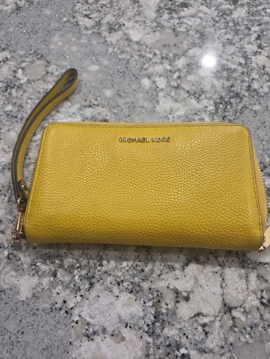 Michael Kors Handbags - Michael Kors Yellow Leather Wristlet Wallet